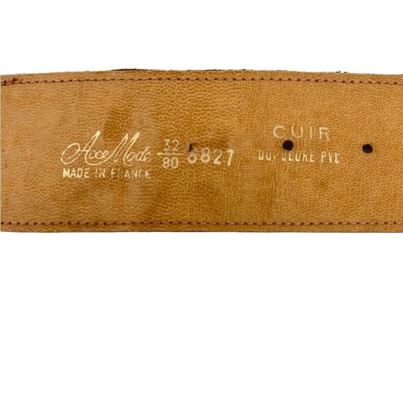 Axe Mode brown woven braided leather boho belt size 32 - Picture 9 of 9